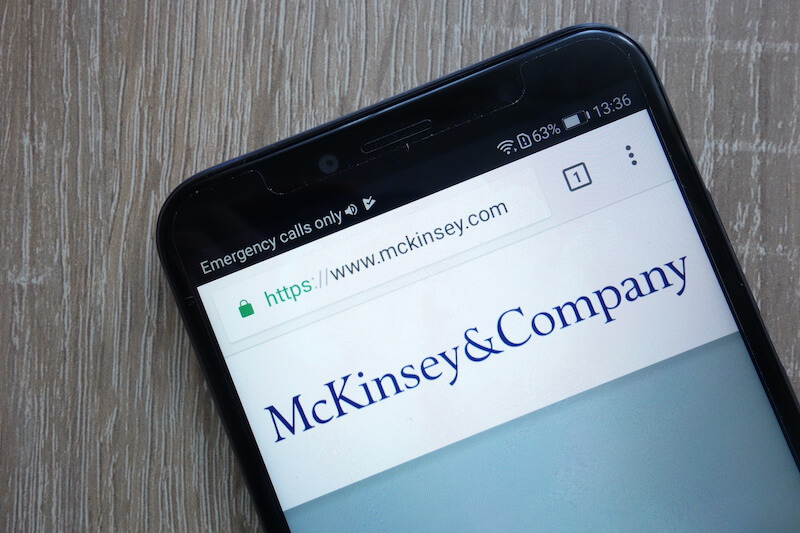 McKinsey and Company logo on a cell phone